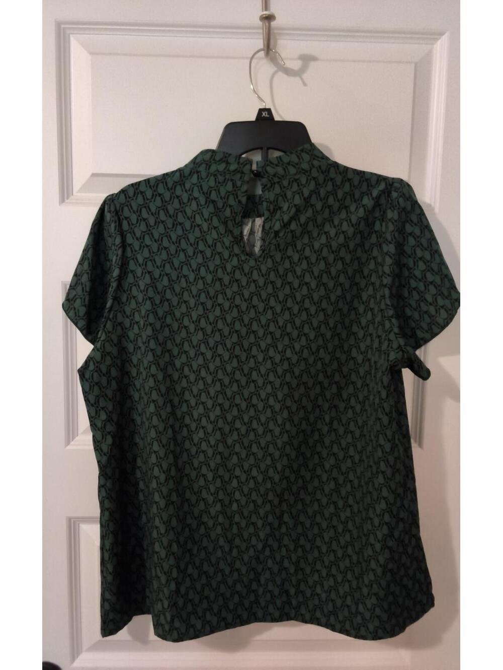 SHEIN Women's Green Patterned Short Sleeve Blouse XL - Picture 4 of 4